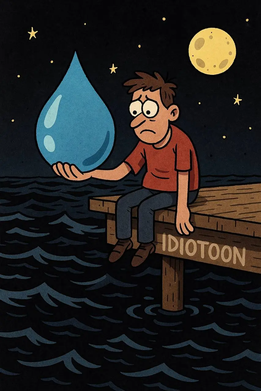 A drop in the ocean idiom artwork