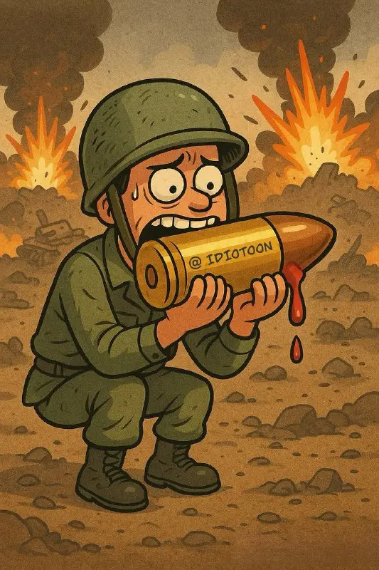 Bite the bullet idiom artwork