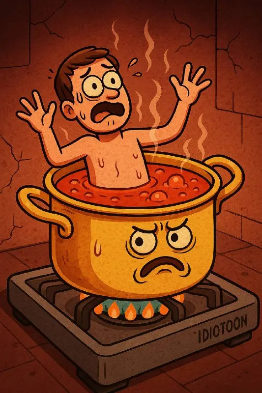 In hot water idiom artwork