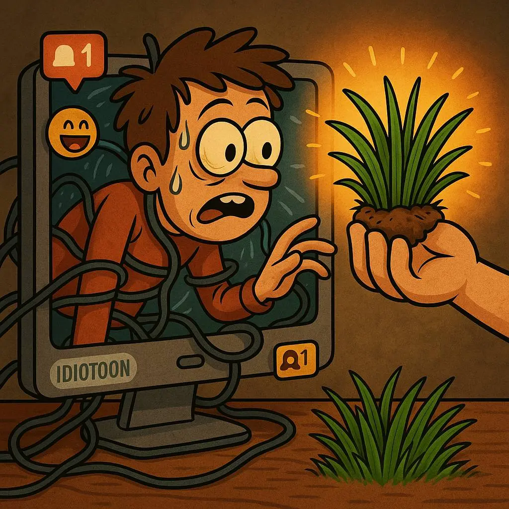 Touch grass idiom artwork