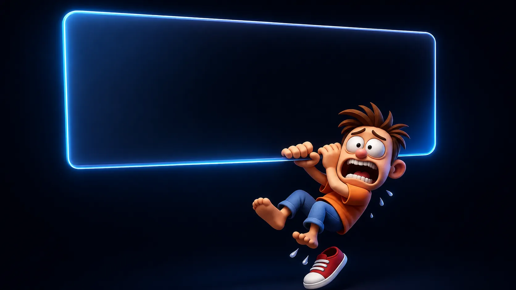 IdioToon character holding a glowing English practice panel